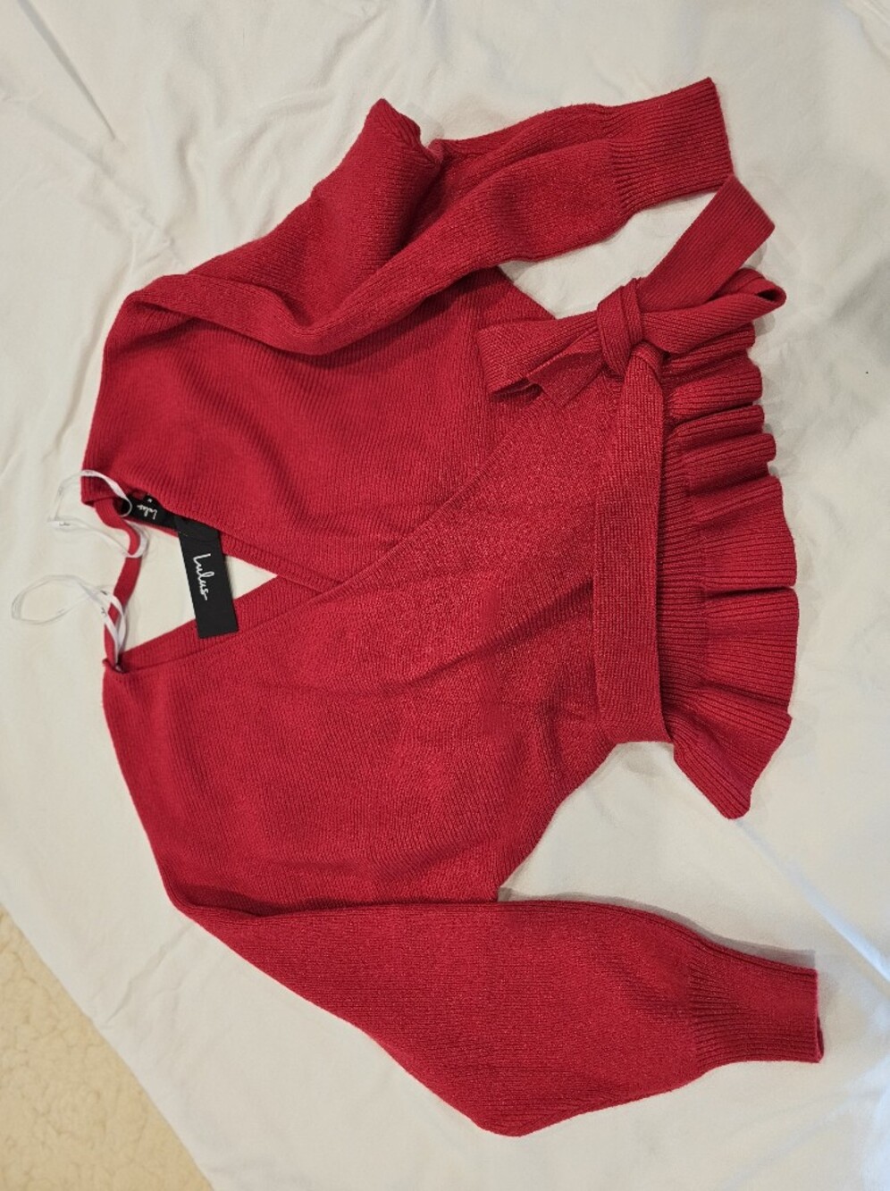 NWT Lulus Red Peplum Sweater
